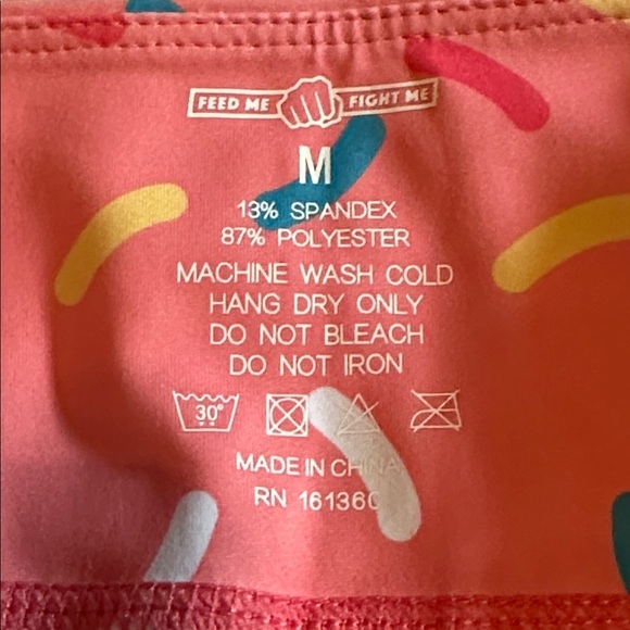 Feed Me Fight Me *NEW* Women's Pink Donut Sprinkle Athletic Workout Shorts - Picture 12 of 12